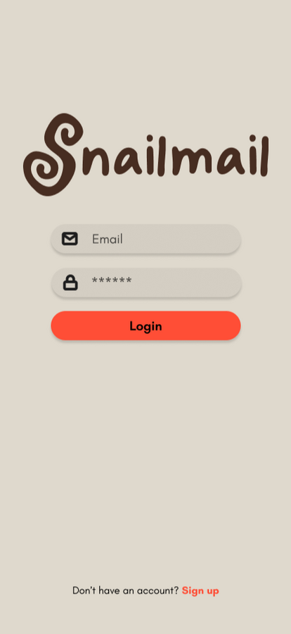Login page