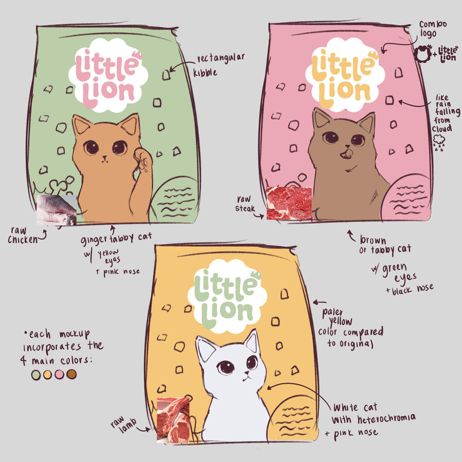 Sketch phase to figure out the color palette and the cat visuals